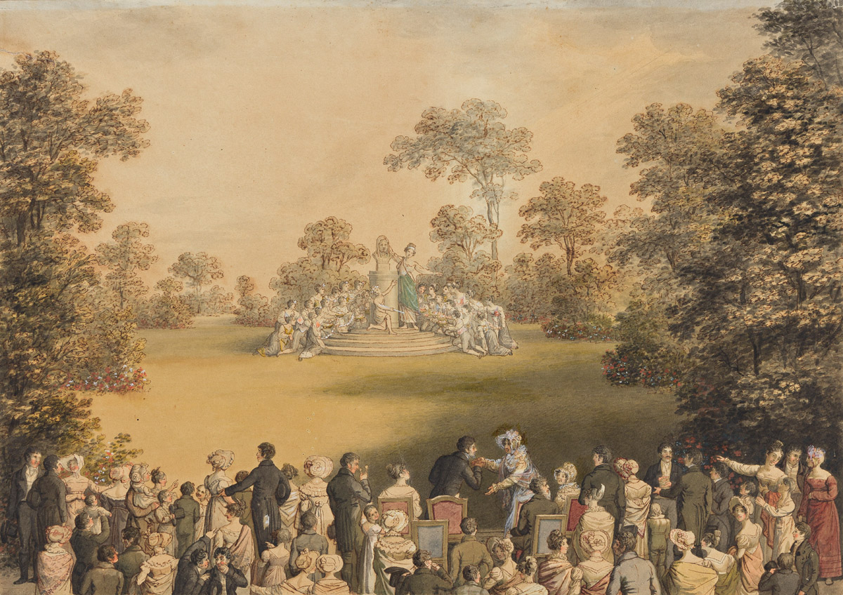 EDOUARD GURK (Vienna 1801-1841 Jerusalem) An Outdoor Theatrical Presentation for the Vienna Rothschild Family.